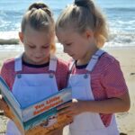 twins reading Ten little sandpipers
