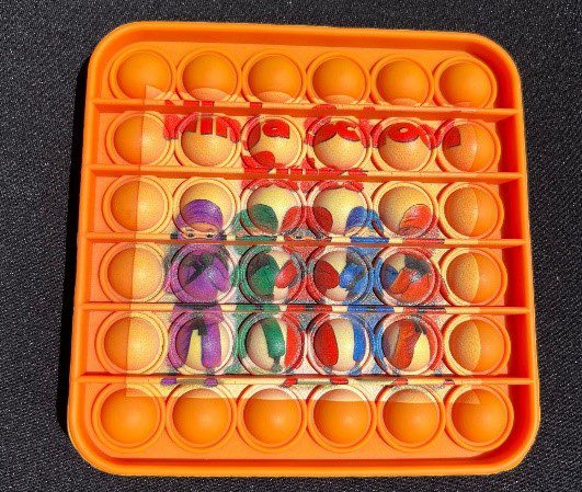 Orange color Ninja school rules custom pop its bag