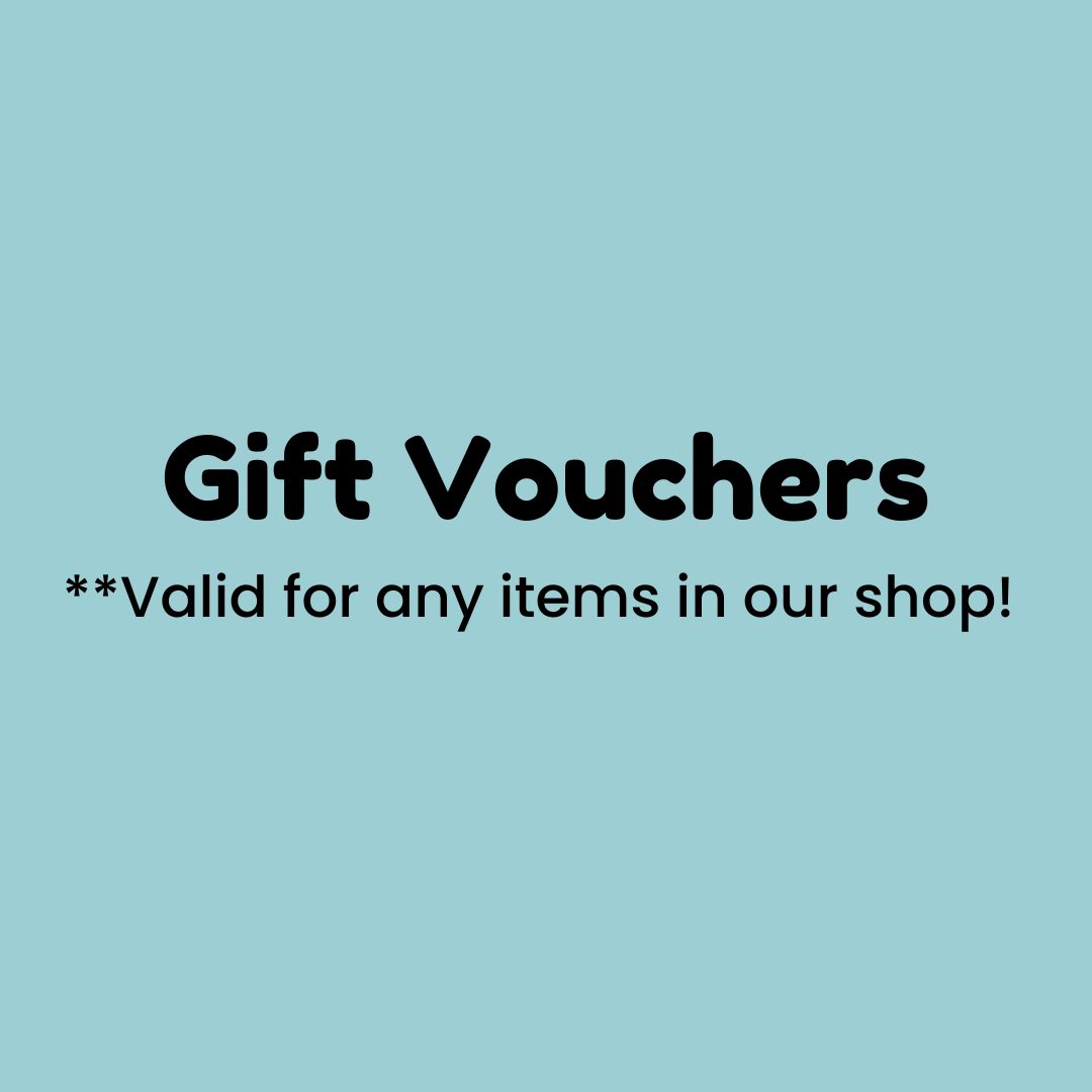 A poster on Gift Vouchers valid for any items in our shop