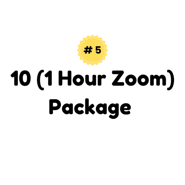 10 1 hour zoom package hashtag 5 written in black on white background