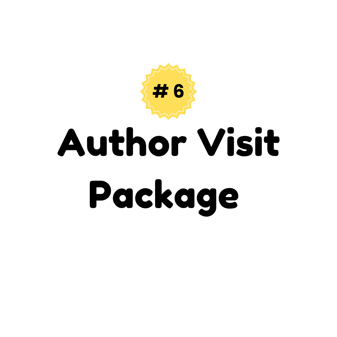Author visit package hashtag 6 written in black on white background