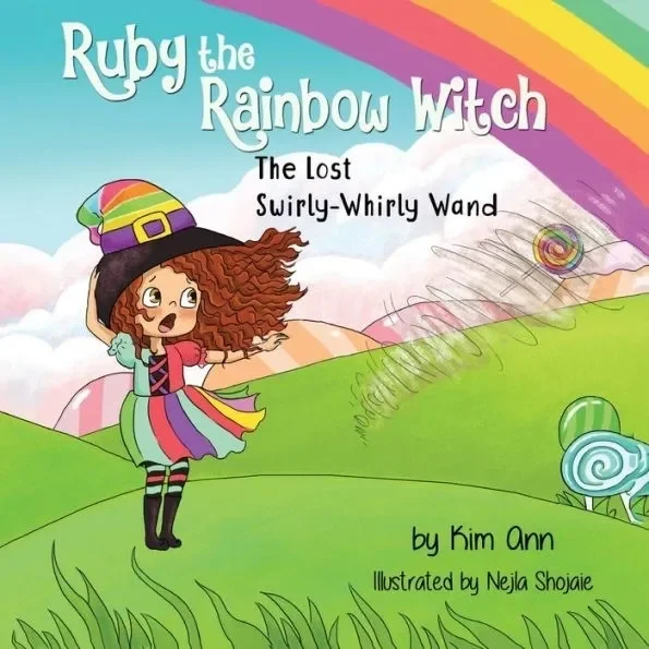 A poster on ruby the rainbow witch the lost swirly whirly wand